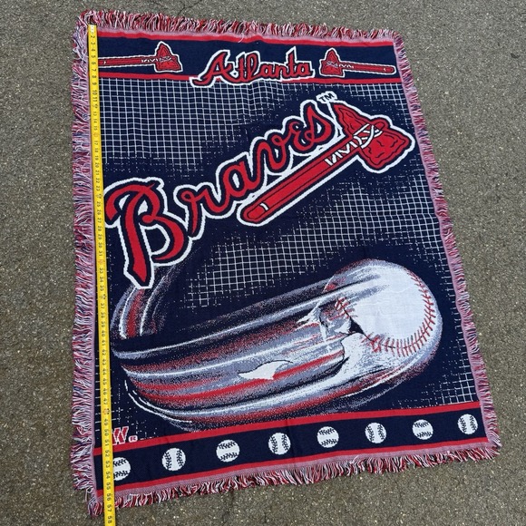 The Northwest Company Other - VINTAGE MLB Atlanta Braves Baseball Throw Blanket 56"x 43" Made in USA